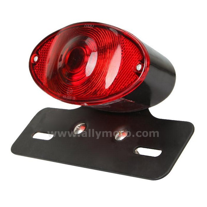 6 12V Oval Brake Tail Light Rear Stop Lamp With Frame Harley Sportster Cafe Racer